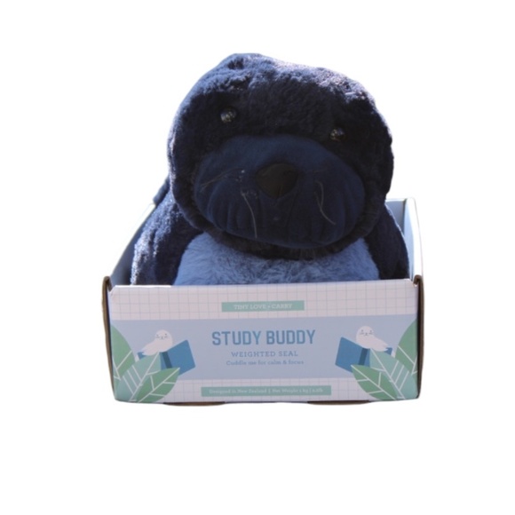 Tiny Love & Carry Study Buddy Navy Weighted Seal‎ - Picture 1 of 4